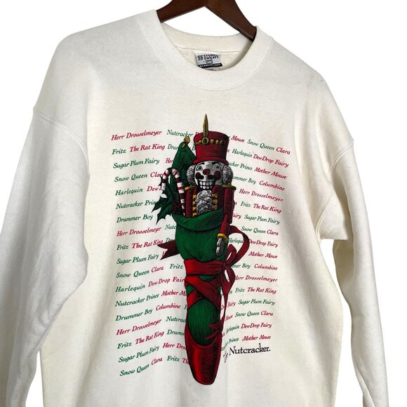 Vintage 90s Lee The Nutcracker Ballet Crew Neck Sweatshirt XL Mens White - Picture 1 of 6